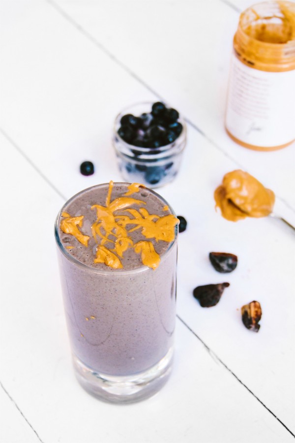 This healthy, delicious Peanut Butter Blueberry Fig Smoothie is perfect for National Peanut Butter Lover's Day.