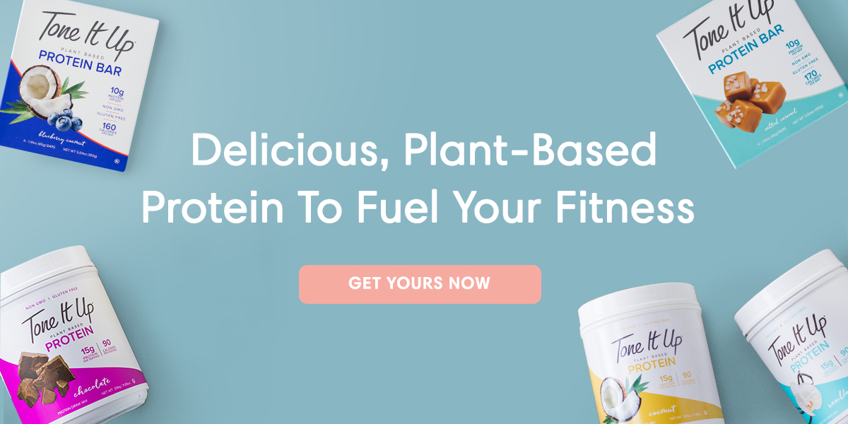 Tone It Up protein powders, protein shakes, bites, and bars deliver clean, plant-based, gluten-free, vegan protein to fuel your fitness.